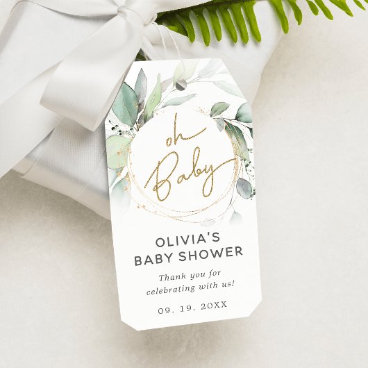 Greenery Gold Foliage Eucalyptus Cadeaulabel