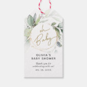 Greenery Gold Foliage Eucalyptus Cadeaulabel (Voorkant)