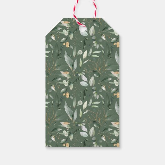 Greenery Gold Foliage Eucalyptus Cadeaulabel (Achterkant)