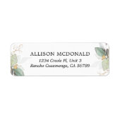 Greenery Gold Foliage Eucalyptus Label (Voorkant)