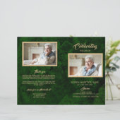 Greenery & Gold Funeral Program | Dienstenvolgorde (Staand voorkant)