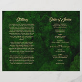 Greenery & Gold Funeral Program | Dienstenvolgorde (Achterkant)