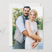 Greenery Gold Geo Lijst Dusty Blue Photo Wedding Kaart (Achterkant)