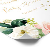 Greenery & Gold Geometric Baby shower Welkom Poster (Hoek)