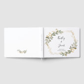 Greenery & Gold Geometric Boho Wedding Guest Book Gastenboek (Volledig)