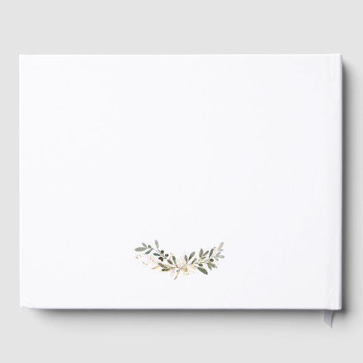 Greenery & Gold Geometric Boho Wedding Guest Book Gastenboek (Achterkant)