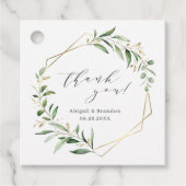 Greenery Gold Geometric Dank je wel Rustic Wedding Bedankjes Labels (Voorkant)