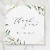 Greenery Gold Geometric Dank u Vrijgezellenfeest Bedankjes Labels (Achterkant)