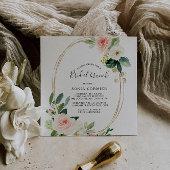 Greenery & Gold Geometric Elegant Bridal Brunch Kaart