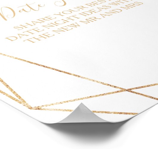 Greenery & Gold Geometric Elegant Date Jar Sign Poster (Hoek)