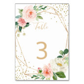 Greenery & Gold Geometric Elegant Floral Wedding Kaart (Voorkant)