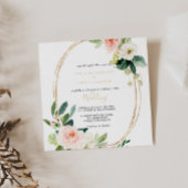 Greenery & Gold Geometric Elegant Floral Wedding Kaart