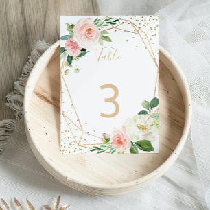 Greenery & Gold Geometric Elegant Floral Wedding Kaart