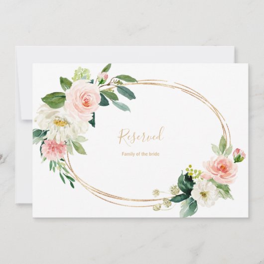 Greenery & Gold Geometric Elegant Reserved Sign (Voorkant)