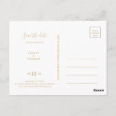Greenery & Gold Geometric Elegant Save the Date Briefkaart (Achterkant)