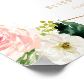 Greenery & Gold Geometric Elegant Welkomsthuwelijk Poster (Hoek)