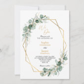 Greenery Gold Geometric Lijst Eenvoudig we wedden Kaart (Voorkant)