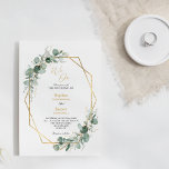 Greenery Gold Geometric Lijst Eenvoudig we wedden Kaart<br><div class="desc">Dit grove gouden geometrische lijst is eenvoudig. We doen een huwelijksuitnodigingsontwerp met een eenvoudige mix en lelijke coördinerende stijlen in zwart-wit, met delicate grijze elementen, waardoor je een fraaie bloei rond eenvoudige, geavanceerde typografie en een prachtig, minimaal kalligrafiescript kunt realiseren. De waterverf eucalyptus en andere botanische bladeren zijn prachtig doorheen,...</div>