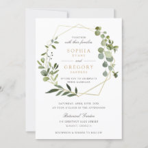 Greenery Gold Geometric Lijst Elegant Wedding