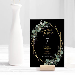 Greenery Gold Geometric Lijst Simple Black Wedding Kaart