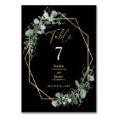 Greenery Gold Geometric Lijst Simple Black Wedding Kaart (Voorkant)