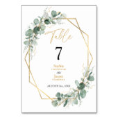 Greenery Gold Geometric Lijst Simple Wedding Kaart (Achterkant)