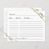 Greenery Gold geometric Recipcard (Voorkant / Achterkant)