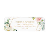 Greenery & Gold Geometric Return Address Label (Voorkant)