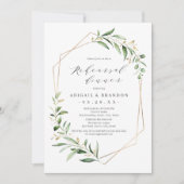 Greenery Gold Geometric Rustic Rehearsal Dinner Kaart (Voorkant)