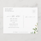 Greenery Gold Geometric Rustic Save the Date Aankondigingskaart (Achterkant)