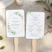 Greenery Gold Geometric Rustic Wedding Programme Handwaaier