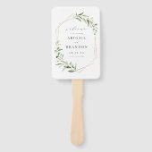 Greenery Gold Geometric Rustic Wedding Programme Handwaaier (Voorkant)