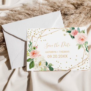 Greenery & Gold Geometric sparen de Datum Kaart