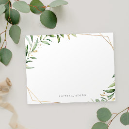 Greenery Gold Geometric Specialized Stationery Notitiekaartje