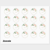 Greenery & Gold Geometric Wedding Envelope Seals Ronde Sticker (Vel)