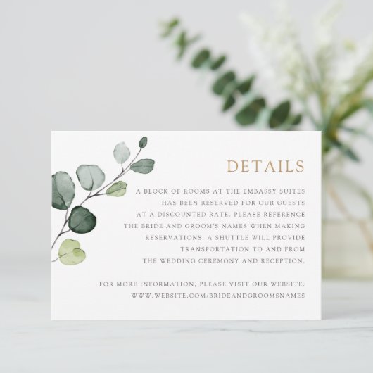 Greenery Gold Geometrisch Lijst Elegant Details In Kaart (Staand voorkant)