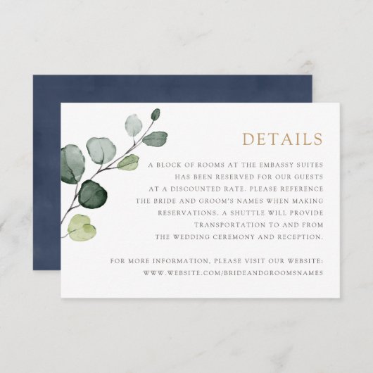 Greenery Gold Geometrisch Lijst Elegant Details In Kaart (Voorkant / Achterkant)