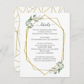 Greenery Gold Geometrische gegevens Kaart invoegen (Voorkant / Achterkant)