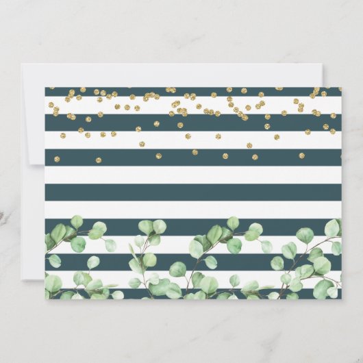 Greenery Gold Glitter Baptisme Hartelijk dank Bedankkaart (Achterkant)