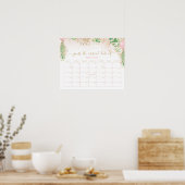 Greenery Gold Glitter Raad Baby aankomst Poster (Keuken)