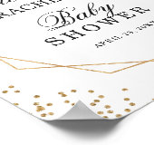 Greenery Gold Glitters Floral Baby shower Sign Poster (Hoek)