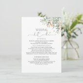 Greenery Gold Glitters Trouwinformatie Gast Informatiekaartje (Staand voorkant)