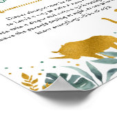 Greenery Gold Greenery Safari Diaper Thoughts Sign Poster (Hoek)