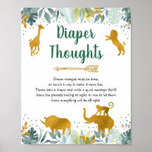 Greenery Gold Greenery Safari Diaper Thoughts Sign