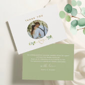 Greenery Gold Heart Wedding Bedankkaart