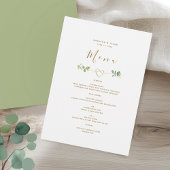 Greenery Gold Heart Wedding Menu