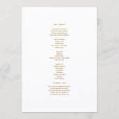 Greenery Gold Heart Wedding Program Programmakaart (Achterkant)