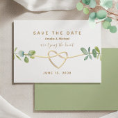 Greenery Gold Heart Wedding Save The Date