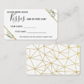 Greenery Gold Hoeveel Kisses-gamekaart Plaatskaartje (Voorkant / Achterkant)