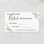 Greenery Gold Hoeveel Kisses-gamekaart Plaatskaartje (Voorkant)